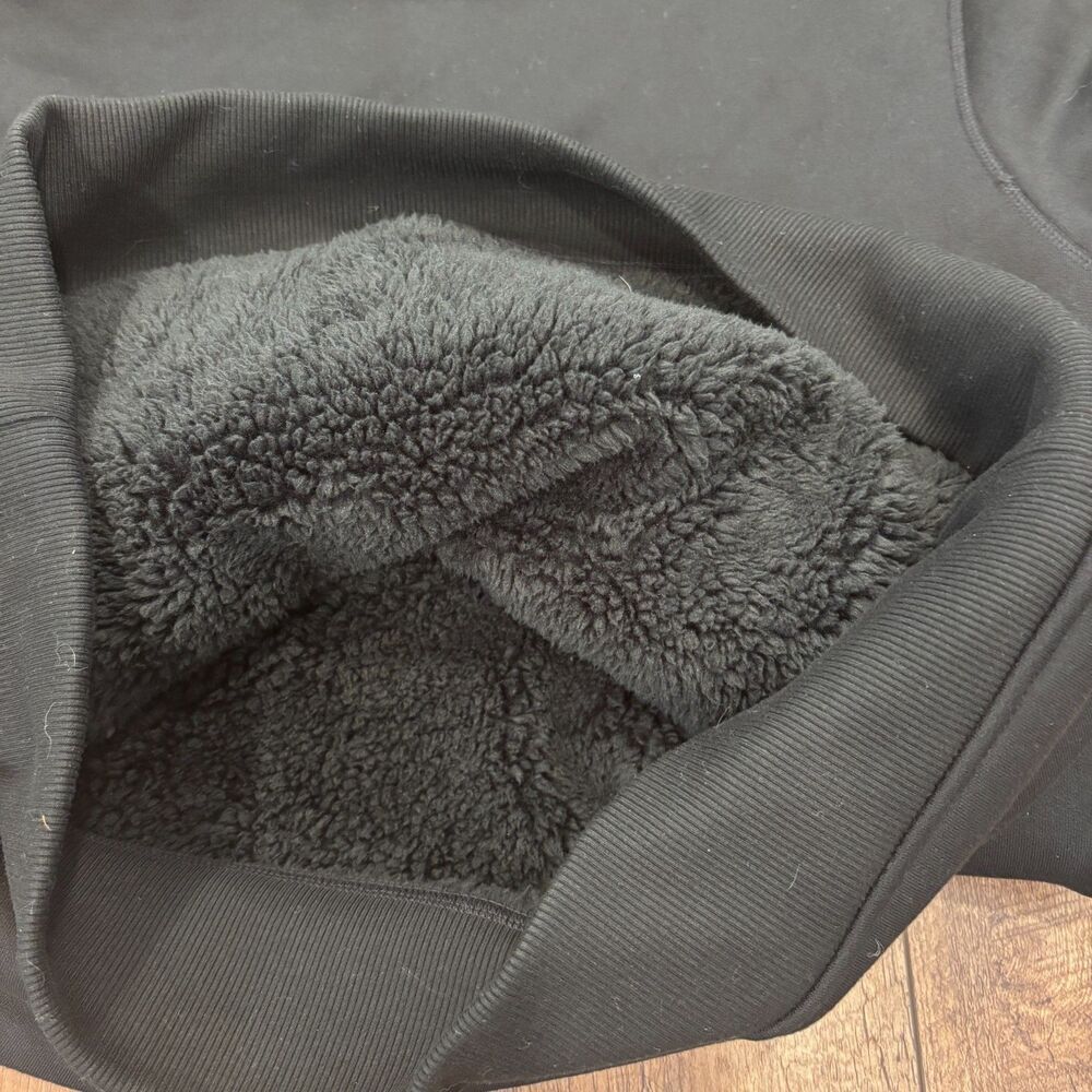 Athleta Hoodie Women’s Small Solstice Reversible Sherpa Hooded Sweatshirt Black - Picture 9 of 9
